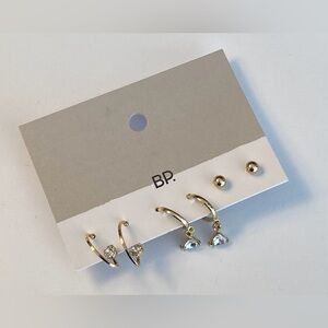 Nordstrom BP Set of 3 Earrings - Gold Tone, NWT